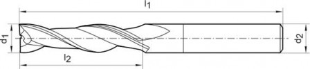 Fraise extra-longue NU carbure monobloc D2 4,0mm  