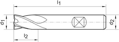 Fraise courte DIN6527 carbure monobloc TiALN D4 2,0mm  